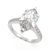 Ginevra Marquise Cut Tapered Engagement Ring Setting - Nivetta